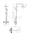 OMNIRES Termostatyczny system prysznicowy natynkowy CONTOUR miedź szczotkowana CT8044CPB