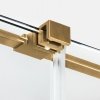 NEW TRENDY Kabina prysznicowa SMART GOLD BRUSHED 1D kwadratowa U 110x110x200 szkło czyste 8mm Active Shield 2.0 - UCHWYT RELING EXK-7568