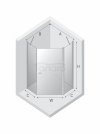 NEW TRENDY Kabina prysznicowa New Soleo Gunmetal Brushed, pięciokątna, asymetryczna, drzwi pojedyncze 80x80 K-1707