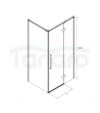 SEA HORSE Kabina asymetryczna prostokątna FRESH LINE czarna 90x120x195 BK248T09/12KL/KP