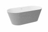 BESCO Wanna wolnostojąca Deeva Glam Srebrna 150x75 + syfon chrom #WWA-150DGSC