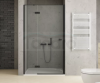 NEW TRENDY Drzwi wnękowe prysznicowe REFLEXA BLACK 80x200 EXK-1320 POLSKA PRODUKCJA
