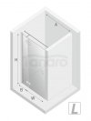 NEW TRENDY Drzwi wnękowe prysznicowe REFLEXA BLACK 80x200 EXK-1320 POLSKA PRODUKCJA