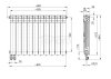 ARMATURA KRAKÓW KFA Grzejnik aluminiowy G500F/D/12 z dolnym lewym zasilaniem prostym 789-124-44