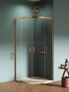 NEW TRENDY Kabina prysznicowa PRIME COPPER BRUSHED  2D półokrągła R55 90x90x200 szkło czyste 6mm Active Shield 2.0 K-3591