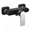 FERRO - Bateria natryskowa ścienna Algeo Square Black/Chrome BAQ7BLC