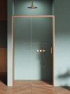 NEW TRENDY Drzwi wnękowe PRIME COPPER BRUSHED 1D L 100x200 szkło czyste 6mm Active Shield 2.0 D-0812A