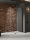 NEW TRENDY Kabina prysznicowa PRIME GUNMETAL BRUSHED 1D prostokątna L 110x90x200 szkło czyste 6mm Active Shield 2.0 D-0887A/D-0354B
