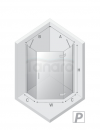 NEW TRENDY Kabina NESTA chrom 1D pięciokątna L 80x80x200 czyste 6mm Active Shield 2.0 K-3685