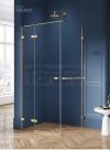 NEW TRENDY Kabina prysznicowa z uchwytem relingowym lewa AVEXA GOLD BRUSHED 90x70x200 EXK-3016