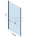 REA - Kabina Prysznicowa Przyścienna RAPID FOLD Black - Czarna /drzwi 90 + ścianka 100 x2 + ramię x2