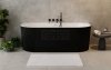 BESCO Wanna wolnostojąca Leya B&W 170x78 + maskownica odpływu czarna #WASB-170LCZ