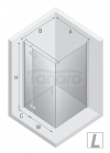 NEW TRENDY Kabina NESTA chrom 1D prostokątna L 80x120x200 czyste 6mm Active Shield 2.0 K-3601