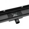 AQUALINE Odpływ liniowy przyścienny 2w1 ze stałym syfonem czarny 60cm LS04BK600
