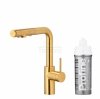 ARMATURA KRAKÓW KFA BATERIA KUCHENNA Z FILTRACJĄ WODY ORAZ WYCIĄGANĄ WYLEWKĄ DUERO PURE BASIC GOLD 6623-112-31
