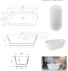BESCO Wanna wolnostojąca Deeva 180x80 + maskownica odpływu czarna matt #WWA-180-DCZ