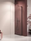 NEW TRENDY Kabina prysznicowa NESTA BLACK WALK-IN U 90x200 szkło czyste 8mm Active Shield 2.0 - WSPORNIK KĄTOWY K-1724-WL
