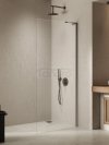 NEW TRENDY Kabina prysznicowa NESTA GUNMETAL BRUSHED WALK-IN U 70x200 szkło czyste 8mm Active Shield 2.0 - WSPORNIK KĄTOWY K-1754-WL