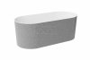 BESCO Wanna wolnostojąca Lova Glam 160x74 srebrna + klik-klak chrom #WWM-160LSKS