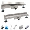 AQUALINE Odpływ liniowy przyścienny 2w1 ze stałym syfonem 70cm LS04700