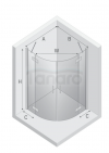 NEW TRENDY Kabina NESTA chrom 2D półokrągła  80x80x200 czyste 6mm Active Shield 2.0 K-3681
