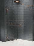 NEW TRENDY  Kabina prysznicowa AVEXA COPPER BRUSHED walk-in U 150x200 szkło czyste 8mm Active Shield 2.0  EXK-7174