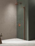 NEW TRENDY Kabina prysznicowa NESTA COPPER BRUSHED WALK-IN U 110x200 szkło czyste 8mm Active Shield 2.0 - WSPORNIK KĄTOWY K-1750-WL