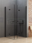 NEW TRENDY Kabina prysznicowa podwójne drzwi składane NEW SOLEO BLACK 80x90x195 D-0234A/D-0239A