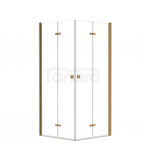 BESCO Kabina kwadratowa składana 80x80x195 Exo-H 80 Brushed Gold KEHZS-80-195