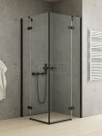 NEW TRENDY Kabina prysznicowa drzwi podwójne uchylne REFLEXA BLACK 90x90x200 EXK-4978