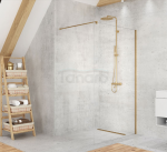 NEW TRENDY Kabina ścianka prysznicowa walk-in VELIO SATIN GOLD 130x200 8mm D-0200B