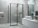 BESCO Kabina prysznicowa Pixa Black 120x90 Prawa PPP-129-195B