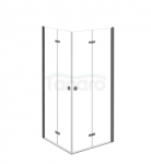 BESCO Kabina kwadratowa składana 80 x 80 x 195 Exo-H 80 Gun Metal KEHGM-80-195