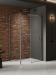 NEW TRENDY Kabina prysznicowa PRIME GUNMETAL BRUSHED 1D prostokątna P 100x70x200 szkło czyste 6mm Active Shield 2.0 K-4824