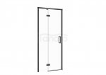 CERSANIT - Drzwi na zawiasach kabiny prysznicowej LARGA czarna 90x195 LEWE szkło transparentne  S932-128