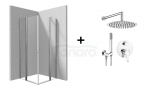 DEANTE Zestaw kabina drzwi składane KERRIA PLUS 80x80 + zestaw prysznicowy podtynkowy ARNIKA NAC_09QP 