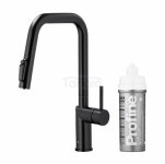 ARMATURA KRAKÓW KFA DUERO PURE STYLE bateria kuchenna z funkcją filtracji wody i wyciąganą wylewką, BLACK + zestaw filtrujący PROFINE SILVER S 6623-314-81