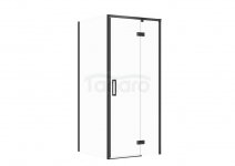 CERSANIT - Set B854 - Kabina kwadratowa LARGA na zawiasach 90x90X195  PRAWA  Czarna szkło transparentne  S601-219