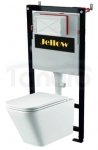 JELLOW - Komplet łazienkowy - SET OPTIMA - Stelaż podtynkowy OPTIMA 1120/510 do WC, do zabudowy suchej +  miska wc GETAFE Rimless z deską duroplastową SLIM wolnoopadającą, kolor biały  DLP.J.OPTIMA-SET-GETAFE