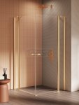 NEW TRENDY Kabina prysznicowa NEW SOLEO GOLD BRUSHED 2D prostokątna U 120x120x195 szkło czyste 6mm Active Shield 2.0 - z el. stałym K-4248