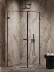 NEW TRENDY Kabina prysznicowa OXIA BLACK drzwi pojedyncze wahadłowe, zawias przy ścianie 70x80x200 L AXJ-0270