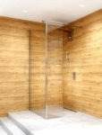CLUSI - Kabina prysznicowa WALK-IN ARES 90 z boczną szybą, szkło transparentne z powłoka ClanGlass