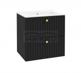 DEFTRANS szafka pod umywalkę z dwiema szufladami 60x60 Fuego D60 CZARNY MAT 001-D-06023