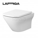 CERSANIT - Set B332 - miska zawieszana bezkołnierzowa LARGA by Cersanit Square CleanOn z deską duroplastową SLIM WRAP wolnoopadająca z funkcją łatwego wypinania  S701-473