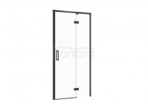 CERSANIT - Drzwi na zawiasach kabiny prysznicowej LARGA czarna 100x195 PRAWE szkło transparentne  S932-125