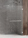 NEW TRENDY Kabina prysznicowa AVEXA WHITE walk-in 80x200 szkło czyste 8mm Active Shield 2.0 WIESZAK EXK-2951