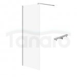 CERSANIT - Set C79: kabina Walk-in MILLE 80x200 chrom szkło transparentne + odpływ liniowy TAKO 70 stal  S601-245