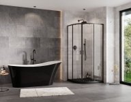 BESCO Kabina prysznicowa 90x90x190 Zarya Black ZPB-90-190-C