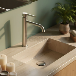 REA Bateria umywalkowa Rea Foster Nikiel Szczotkowany Wysoka