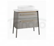 KROFAM - Szafka pod umywalkę DUKLA 80 cm, 2 szuflady, szary  DU 7873-44Z-S